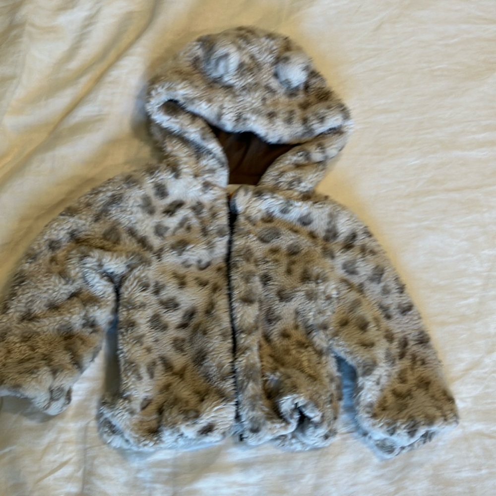 Leopard Print Kids Faux Fur Jacket